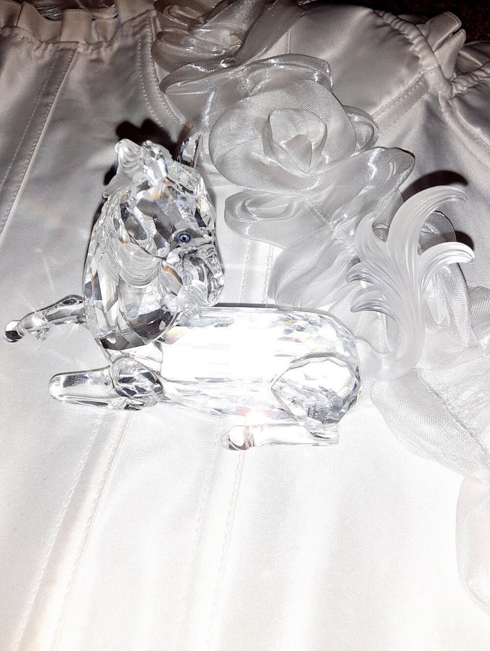 Swarovski Crystal Unicorn Horse missing its horn 1996 "Fabulous Creatures"
